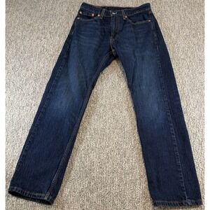 Levi's 505 Jeans Mens 28x29 Straight Regular Fit Dark Blue Wash Denim